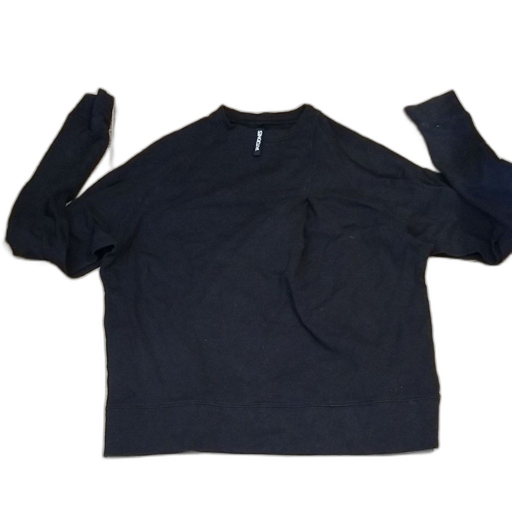 Tate Jones Womens Size 8 Black Crewneck Knit Sweater Side Slit Pullover